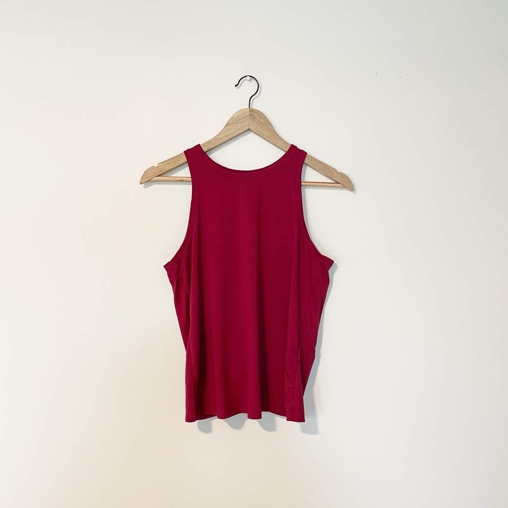 Fabletics Red Open Twist Back Workout Tank